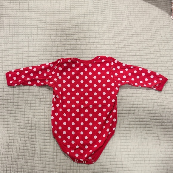 Marimekko Red and Gray Polka Dot Baby Bodysuit 6M - Picture 4 of 6